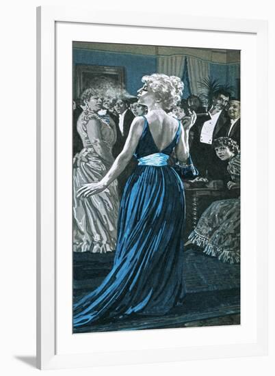 Sarah Bernhardt Smoking a Cigar-English School-Framed Giclee Print