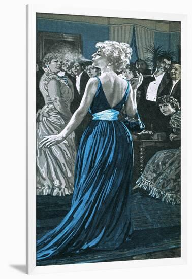 Sarah Bernhardt Smoking a Cigar-English School-Framed Giclee Print