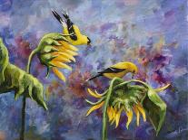 Finches with Sunflowers-Sarah Davis-Giclee Print