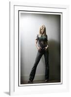 Sarah Harding Poses at a Girls Aloud Photo Shoot in K West Hotel, London, February 2005-null-Framed Photographic Print