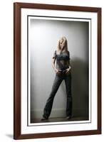 Sarah Harding Poses at a Girls Aloud Photo Shoot in K West Hotel, London, February 2005-null-Framed Photographic Print