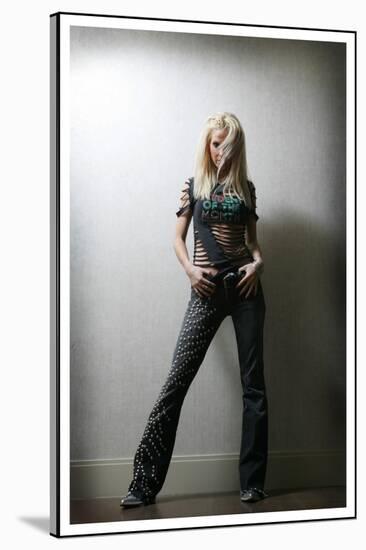 Sarah Harding Poses at a Girls Aloud Photo Shoot in K West Hotel, London, February 2005-null-Stretched Canvas