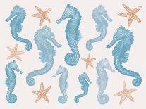 Seahorses and Starfish  2017  (digital)-Sarah Hough-Giclee Print