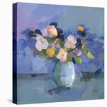 Blooming Cyclamens-Sarah Simpson-Stretched Canvas
