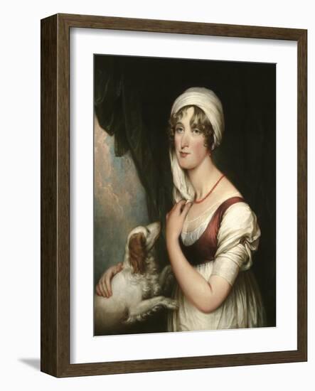 Sarah Trumbull with a Spaniel, c.1802-John Trumbull-Framed Giclee Print