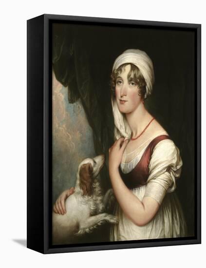 Sarah Trumbull with a Spaniel, c.1802-John Trumbull-Framed Stretched Canvas