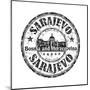 Sarajevo Grunge Rubber Stamp-oxlock-Mounted Art Print