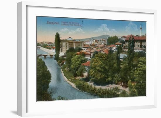 Sarajevo - View to the North of the City. Postcard Sent in 1913-Bosnian Photographer-Framed Giclee Print