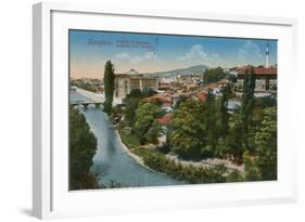 Sarajevo - View to the North of the City. Postcard Sent in 1913-Bosnian Photographer-Framed Giclee Print