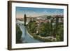 Sarajevo - View to the North of the City. Postcard Sent in 1913-Bosnian Photographer-Framed Giclee Print