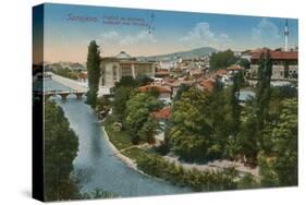 Sarajevo - View to the North of the City. Postcard Sent in 1913-Bosnian Photographer-Stretched Canvas