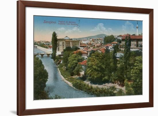 Sarajevo - View to the North of the City. Postcard Sent in 1913-Bosnian Photographer-Framed Giclee Print