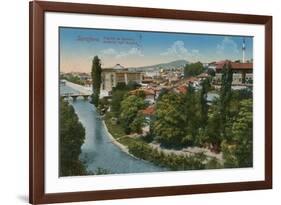 Sarajevo - View to the North of the City. Postcard Sent in 1913-Bosnian Photographer-Framed Giclee Print