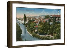Sarajevo - View to the North of the City. Postcard Sent in 1913-Bosnian Photographer-Framed Giclee Print