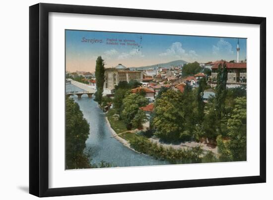 Sarajevo - View to the North of the City. Postcard Sent in 1913-Bosnian Photographer-Framed Giclee Print