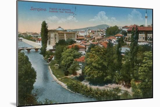 Sarajevo - View to the North of the City. Postcard Sent in 1913-Bosnian Photographer-Mounted Giclee Print