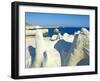 Sarakiniko Lunar Landscape, Sarakiniko Beach, Milos, Cyclades Islands, Greek Islands, Aegean Sea, G-Tuul-Framed Photographic Print