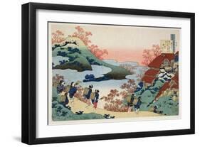 Saramaru Dayu, from the Series '100 Poems by 100 Poets Explained by a Nurse', C.1835-Katsushika Hokusai-Framed Giclee Print