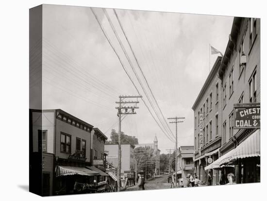 Saranac Lake, Broadway, Adirondacks, N.Y.-null-Stretched Canvas