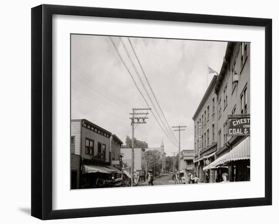 Saranac Lake, Broadway, Adirondacks, N.Y.-null-Framed Photo