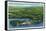 Saranac Lake, New York - Aerial View of Saranac Inn-Lantern Press-Framed Stretched Canvas