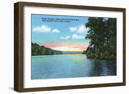 Saranac Lake, New York - Bartlett Carry Club View of Upper Saranac Lake-Lantern Press-Framed Art Print