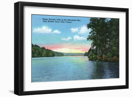 Saranac Lake, New York - Bartlett Carry Club View of Upper Saranac Lake-Lantern Press-Framed Art Print