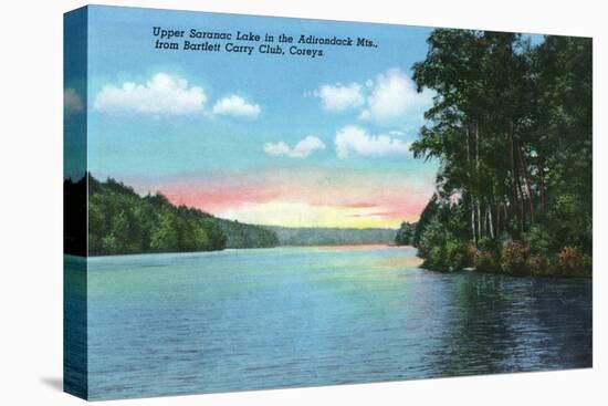 Saranac Lake, New York - Bartlett Carry Club View of Upper Saranac Lake-Lantern Press-Stretched Canvas