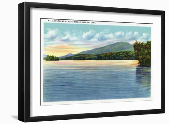 Saranac Lake, New York - Middle Saranac Lake View of Mount Ampersand-Lantern Press-Framed Art Print