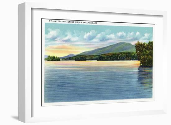 Saranac Lake, New York - Middle Saranac Lake View of Mount Ampersand-Lantern Press-Framed Art Print