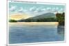 Saranac Lake, New York - Middle Saranac Lake View of Mount Ampersand-Lantern Press-Mounted Premium Giclee Print