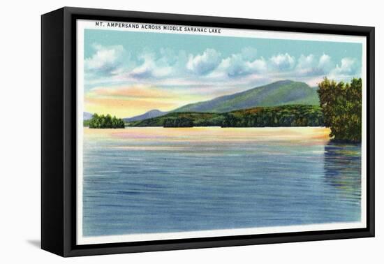 Saranac Lake, New York - Middle Saranac Lake View of Mount Ampersand-Lantern Press-Framed Stretched Canvas