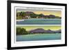 Saranac Lake, New York - Two Views of Lake Flower-Lantern Press-Framed Premium Giclee Print