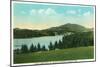 Saranac Lake, New York - View of Lake Flower with Mt. Baker in Distance-Lantern Press-Mounted Art Print