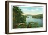 Saranac Lake, New York - View of Lower Saranac Lake from Bluff Island-Lantern Press-Framed Art Print