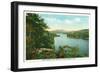 Saranac Lake, New York - View of Lower Saranac Lake from Bluff Island-Lantern Press-Framed Art Print