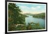 Saranac Lake, New York - View of Lower Saranac Lake from Bluff Island-Lantern Press-Framed Art Print