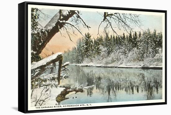 Saranac River, Adirondack Mountains, New York-null-Framed Stretched Canvas