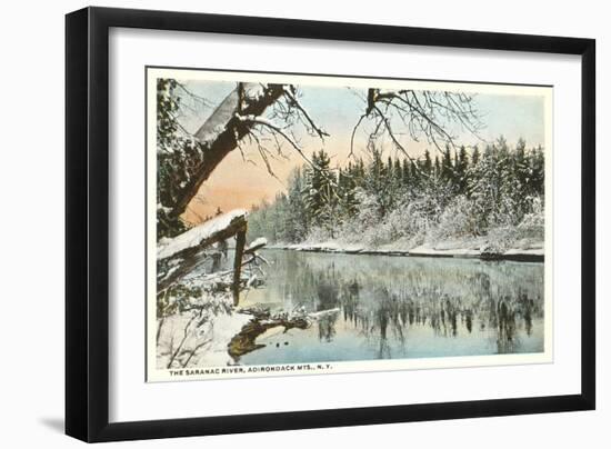 Saranac River, Adirondack Mountains, New York-null-Framed Art Print