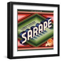 Sarape Brand - Rivera, California - Citrus Crate Label-Lantern Press-Framed Art Print