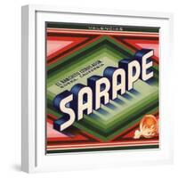 Sarape Brand - Rivera, California - Citrus Crate Label-Lantern Press-Framed Art Print