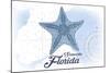 Sarasota, Florida - Starfish - Blue - Coastal Icon-Lantern Press-Mounted Art Print