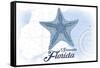 Sarasota, Florida - Starfish - Blue - Coastal Icon-Lantern Press-Framed Stretched Canvas