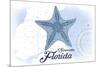 Sarasota, Florida - Starfish - Blue - Coastal Icon-Lantern Press-Mounted Premium Giclee Print