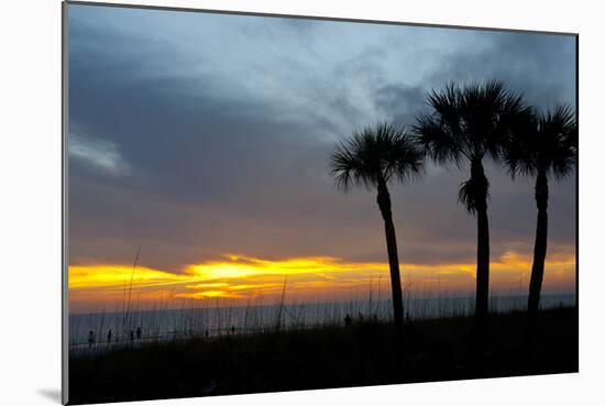 Sarasota, Sunset on the Crescent Beach, Siesta Key, Florida, USA-Bernard Friel-Mounted Photographic Print