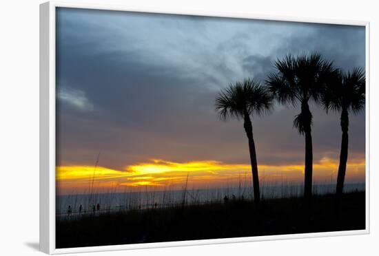 Sarasota, Sunset on the Crescent Beach, Siesta Key, Florida, USA-Bernard Friel-Framed Photographic Print