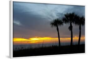 Sarasota, Sunset on the Crescent Beach, Siesta Key, Florida, USA-Bernard Friel-Framed Photographic Print