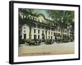 Saratoga Springs, New York - American-Adelphia Hotel Buildings-Lantern Press-Framed Art Print