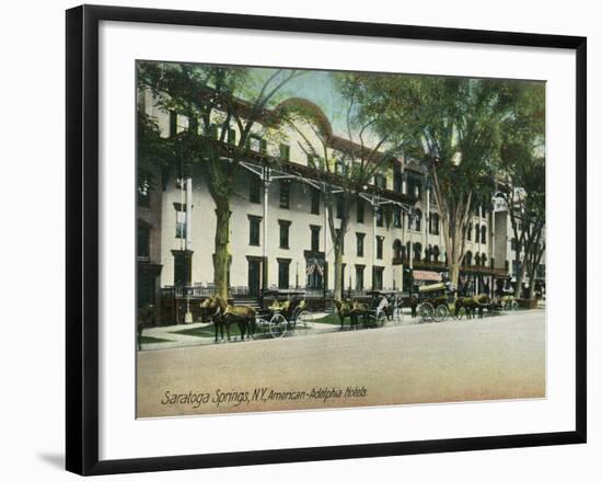 Saratoga Springs, New York - American-Adelphia Hotel Buildings-Lantern Press-Framed Art Print