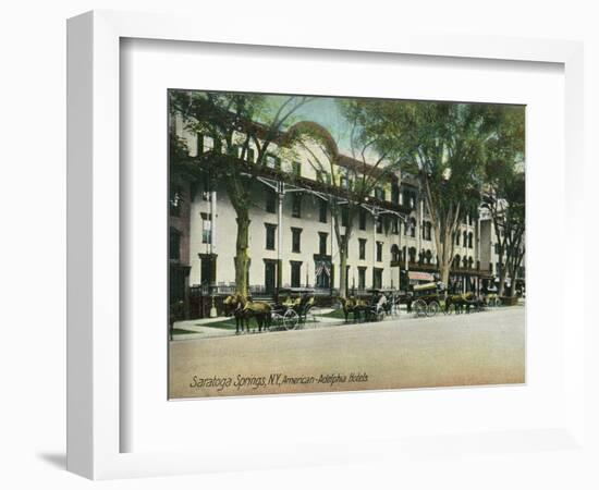 Saratoga Springs, New York - American-Adelphia Hotel Buildings-Lantern Press-Framed Art Print